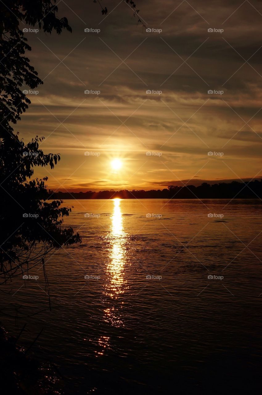 Sunset at lake