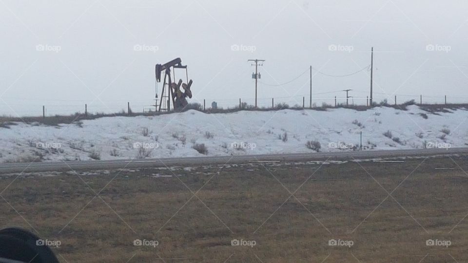 Oil drill out west Wyoming