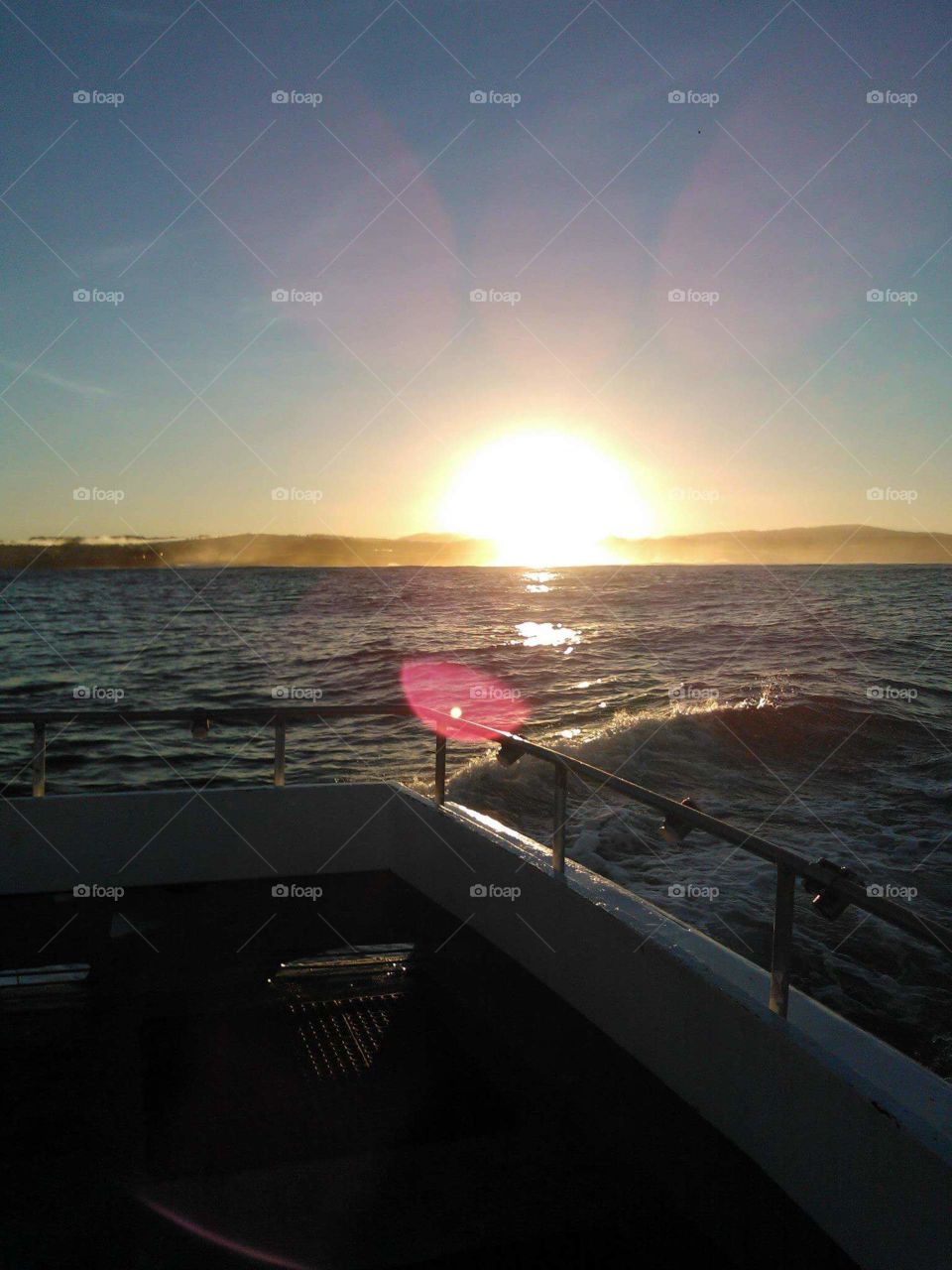 Out on the boat so early I can see the sun rising (Fort Bragg, CA)
