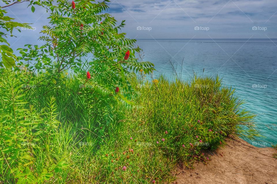 Amazing Lake View. Footpath to Cliff's Edge