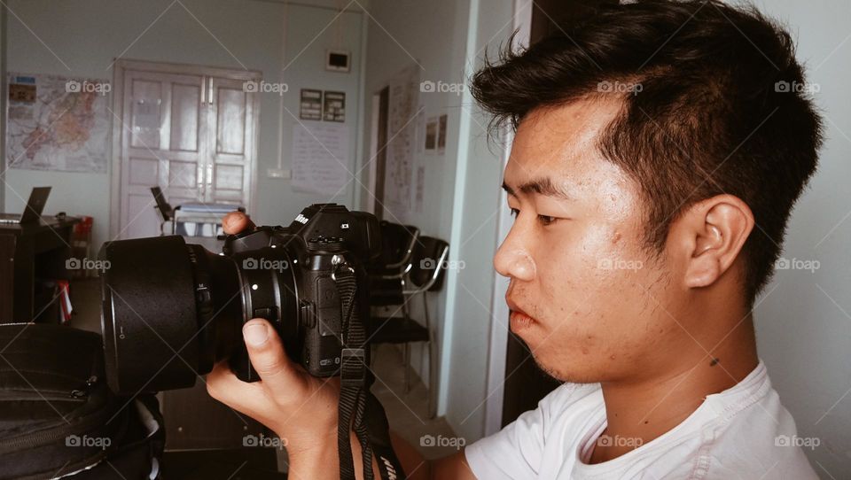 Video creator at work