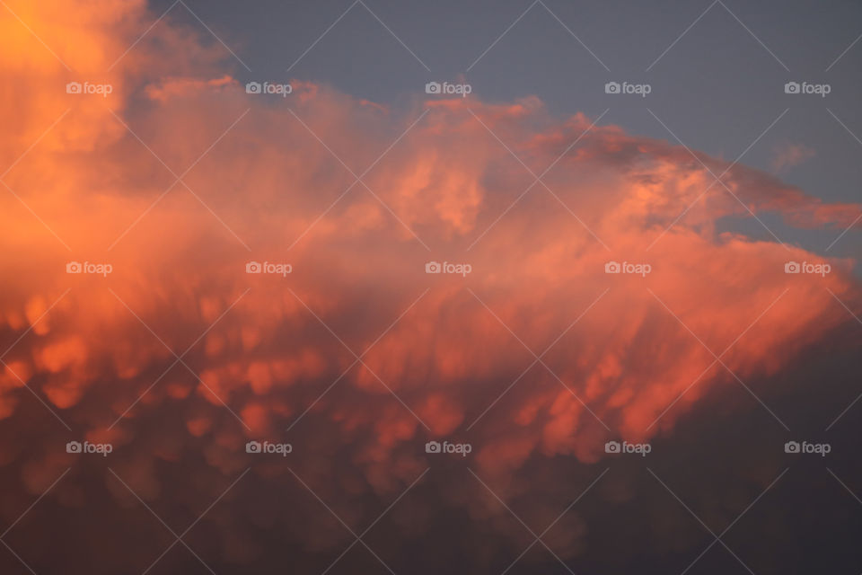 Vibrant orange clouds