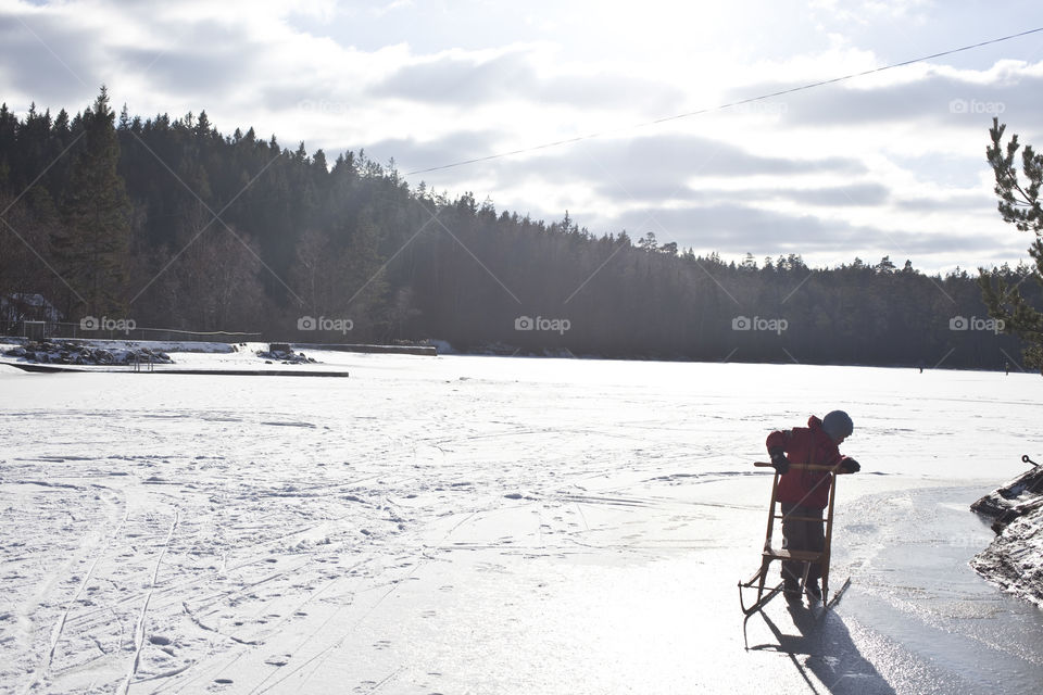 Frozen lake