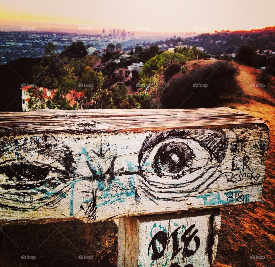 Sunset in the Runyon Canyon Park in LA