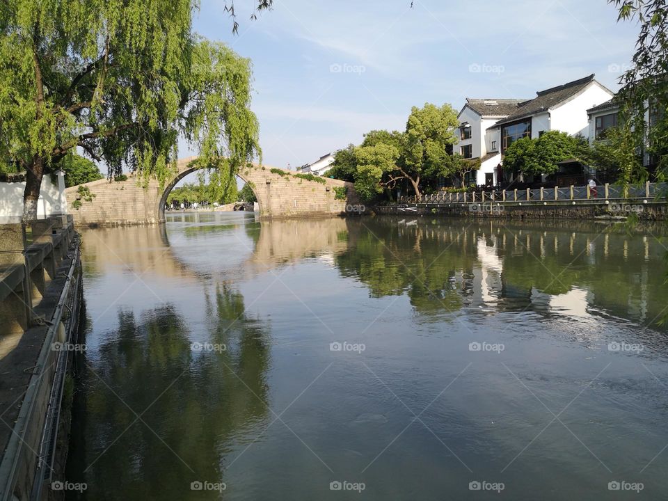 Wumen Bridge over the Grand Canal in Suzhou (Soochow), China.