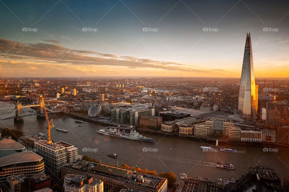 Sunset over London. UK