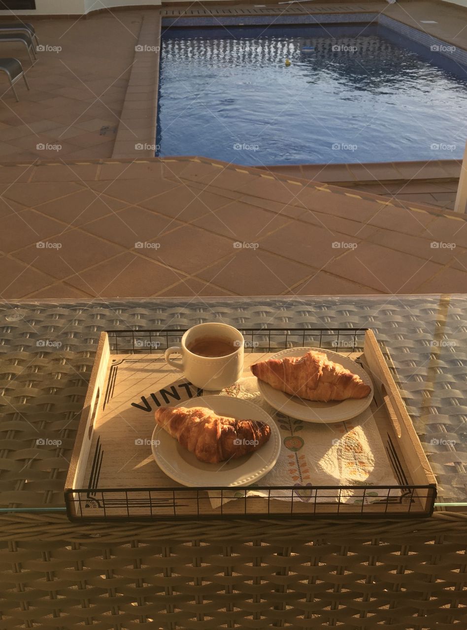 First coffee with sunrise