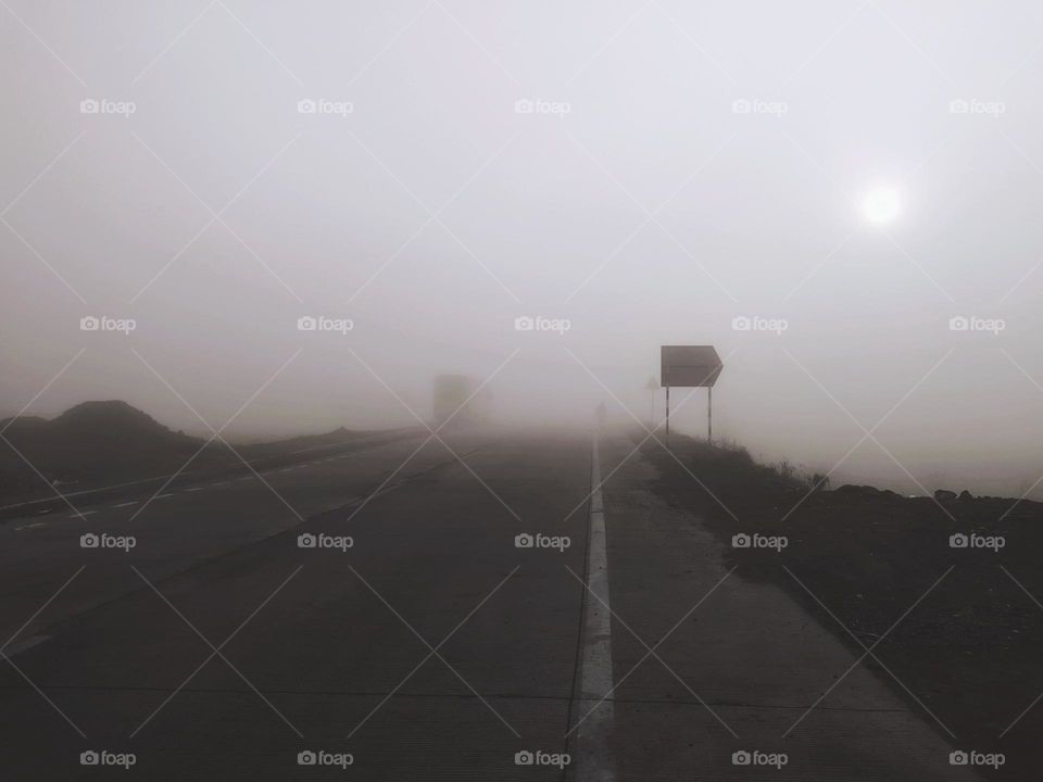 Morning lost in fog