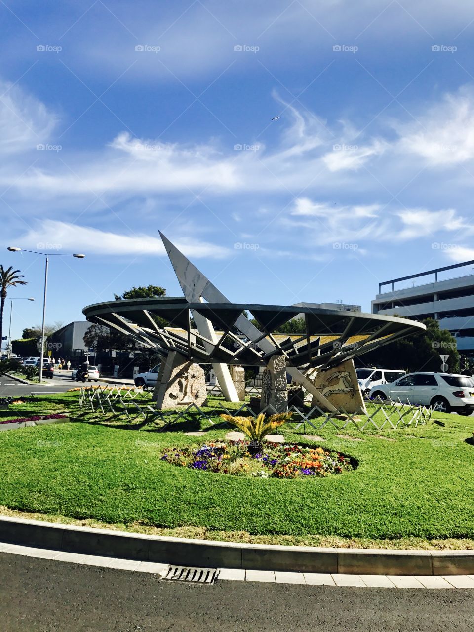 #sundial #street #city #flowers