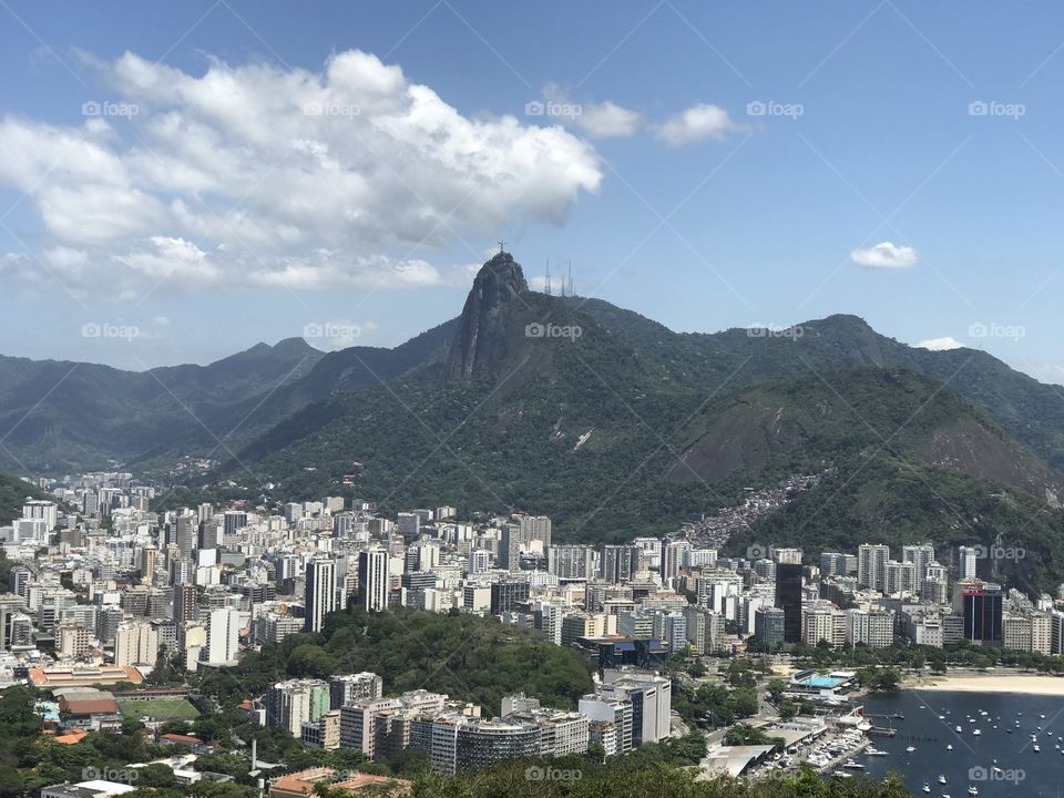 Overlooking beautiful downtown Rio de Janeiro.