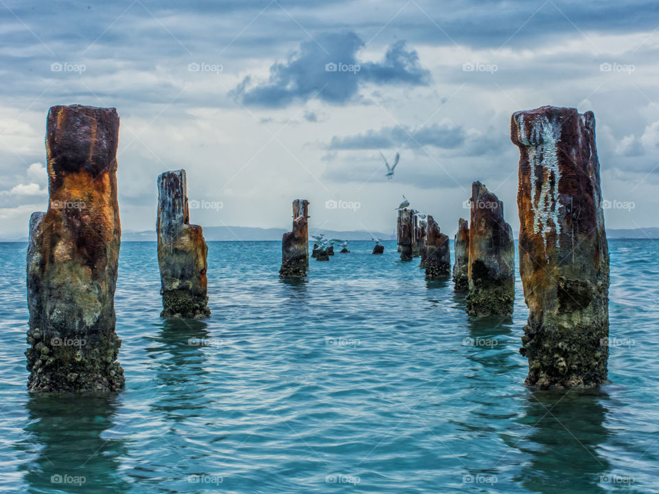 Cloudy day behind the ruins
