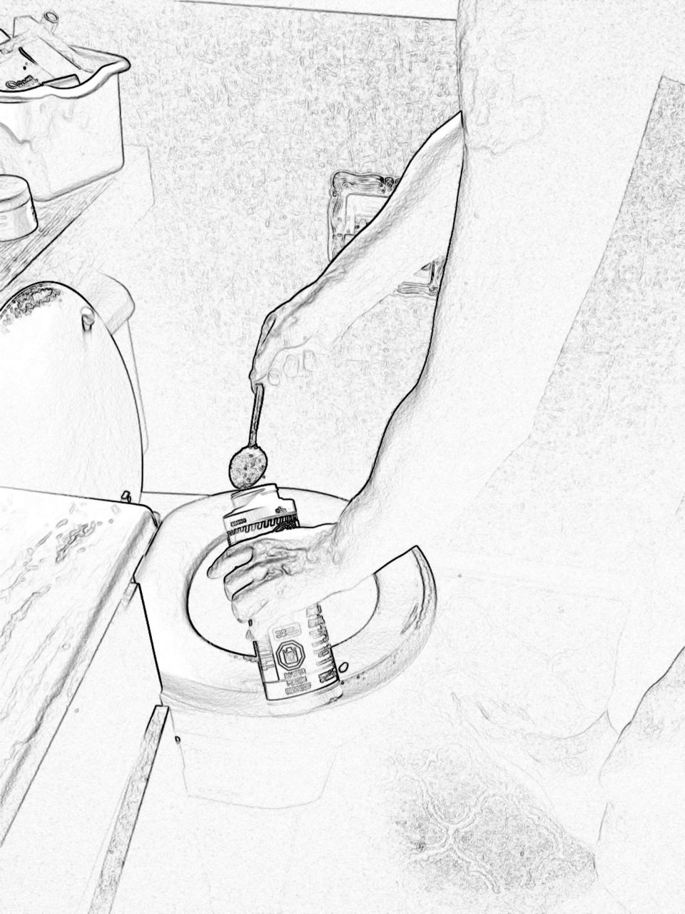 Clogged toilet - digital sketch 