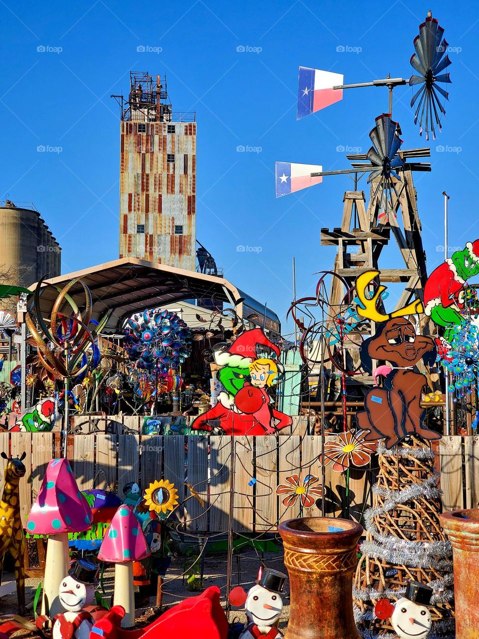 The Grinch is up front and center in a scrap metal yard