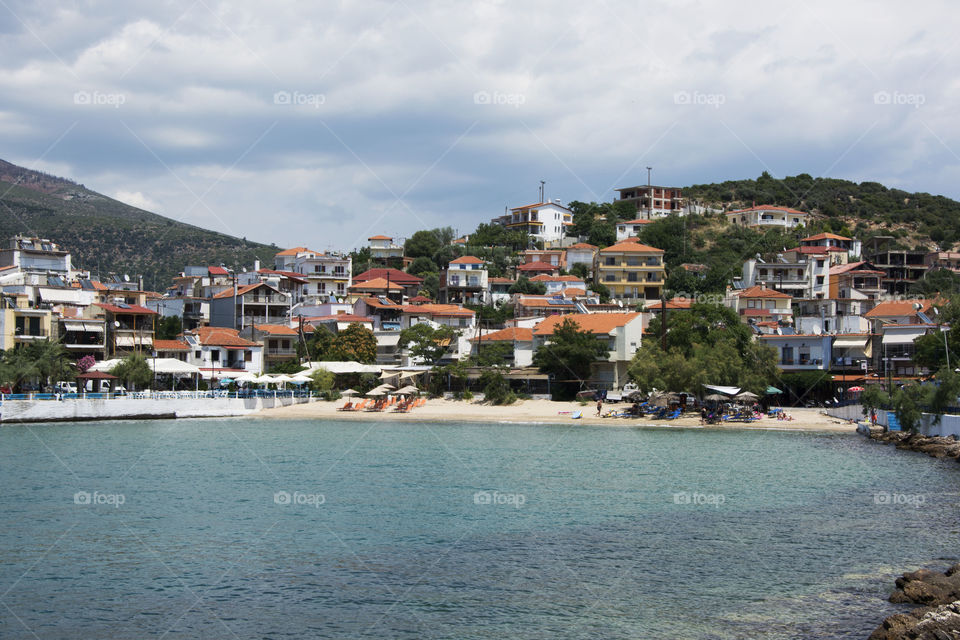 Skala Marion village. skala marion village on thassos island in greece