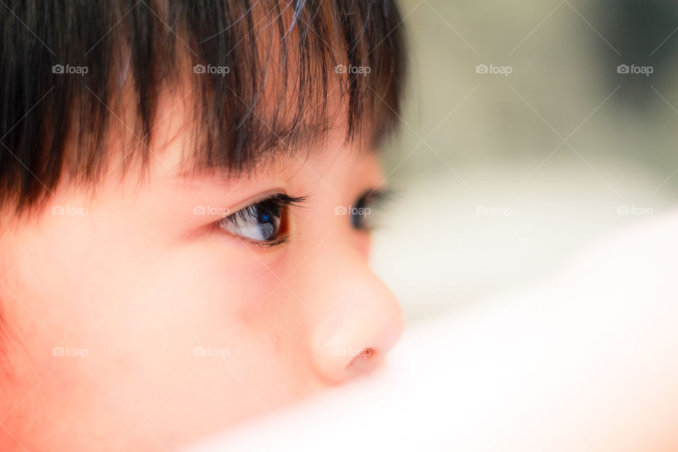 Extreme close-up of a boy's face