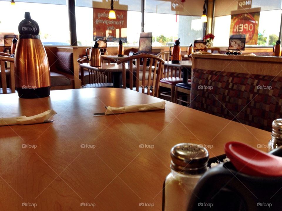 Tables in restaurant