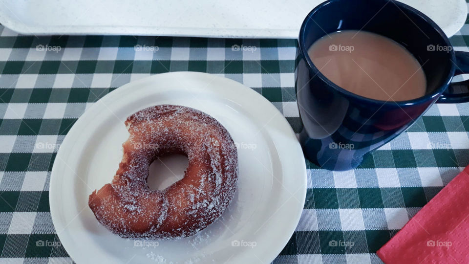 Coffee and doughnut