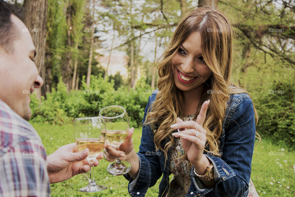 young woman toasting