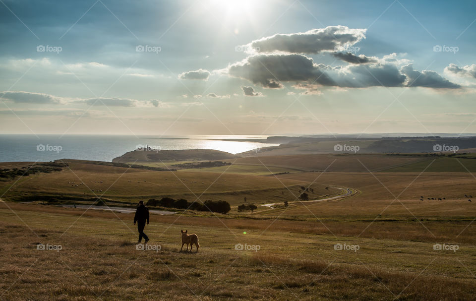 Walk on the Seven Sisters Cliffs at Sunset 