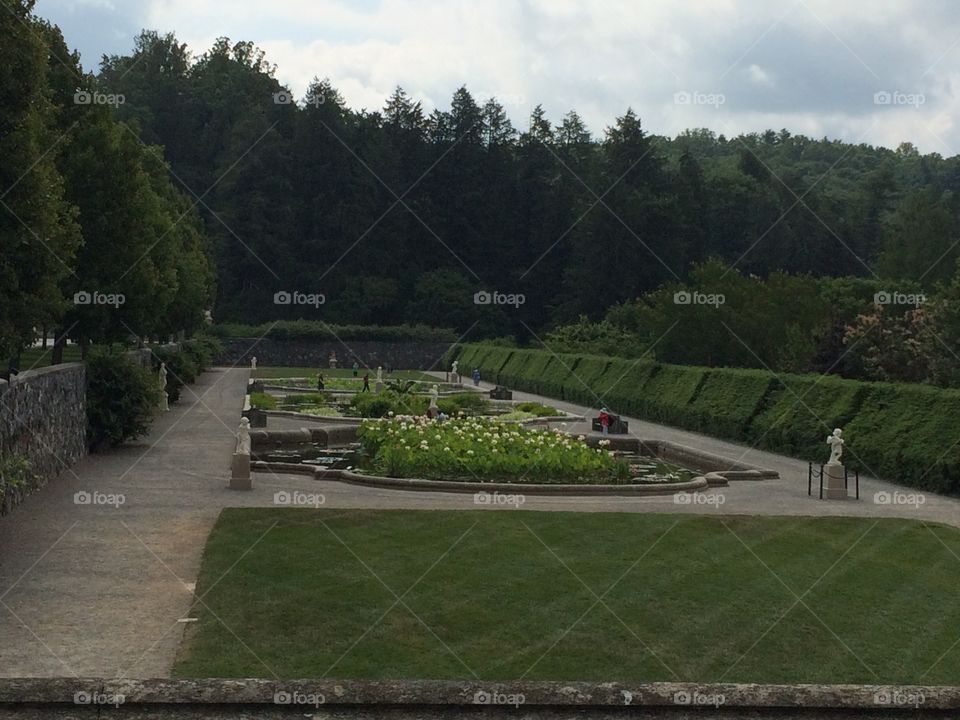 Garden view at the Biltmore Estate in North Carolina