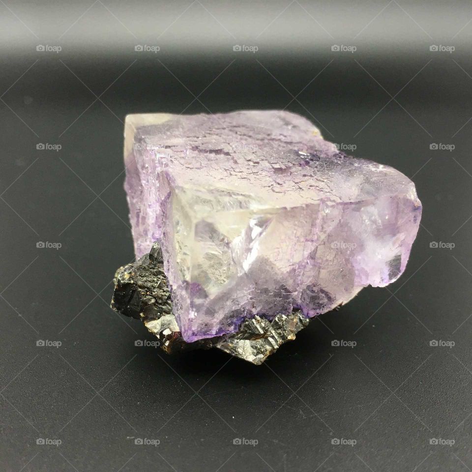 purple fluorite and sphalerite crystal specimen