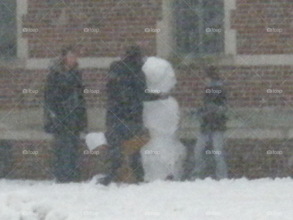 Students and their snowman