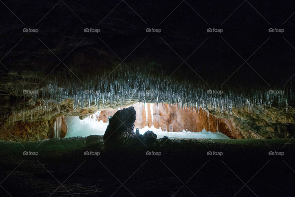 Dark ice cave