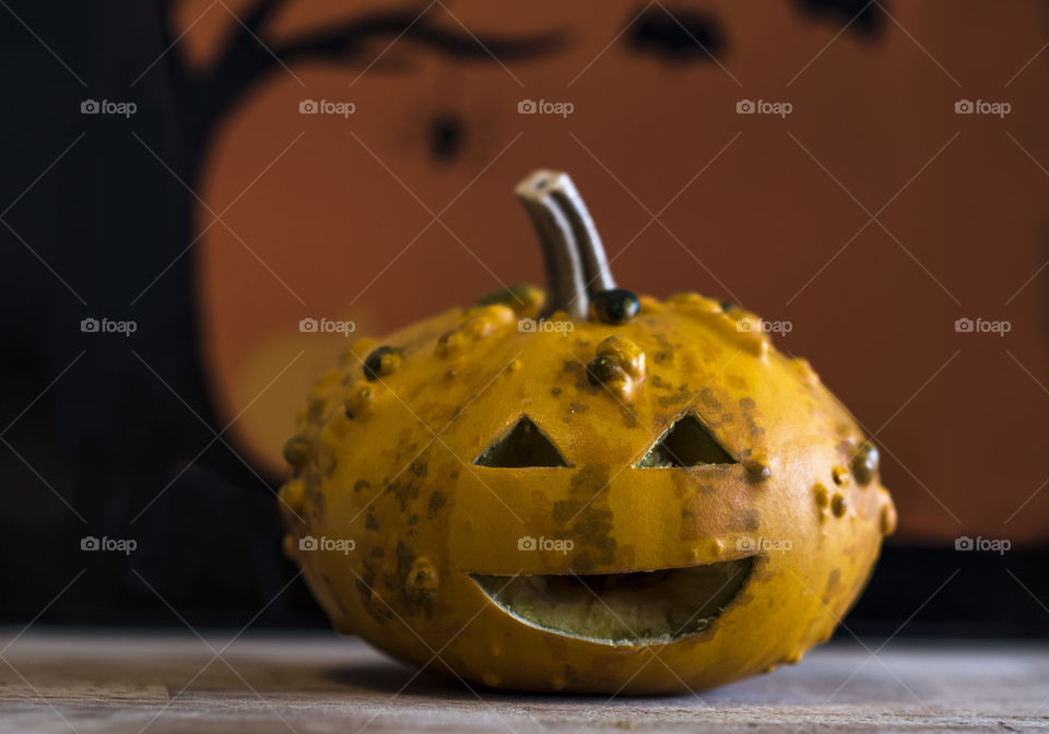 Halloween pumpkin waiting for the big day.