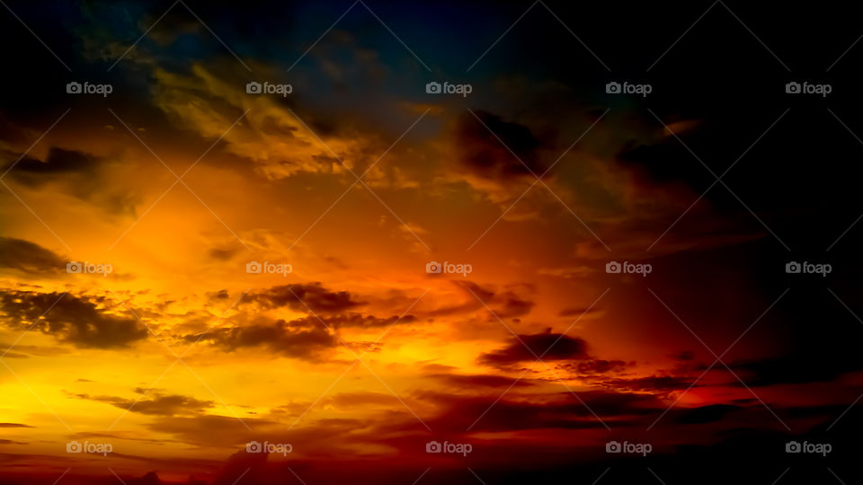 Low angel view of dramatic sky during sunset