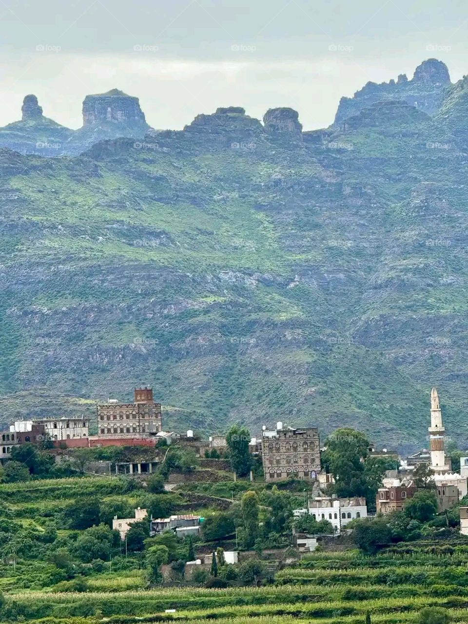 Glory be to God, the magnificent and picturesque view and the natural green trees are a view that is nothing more wonderful than it