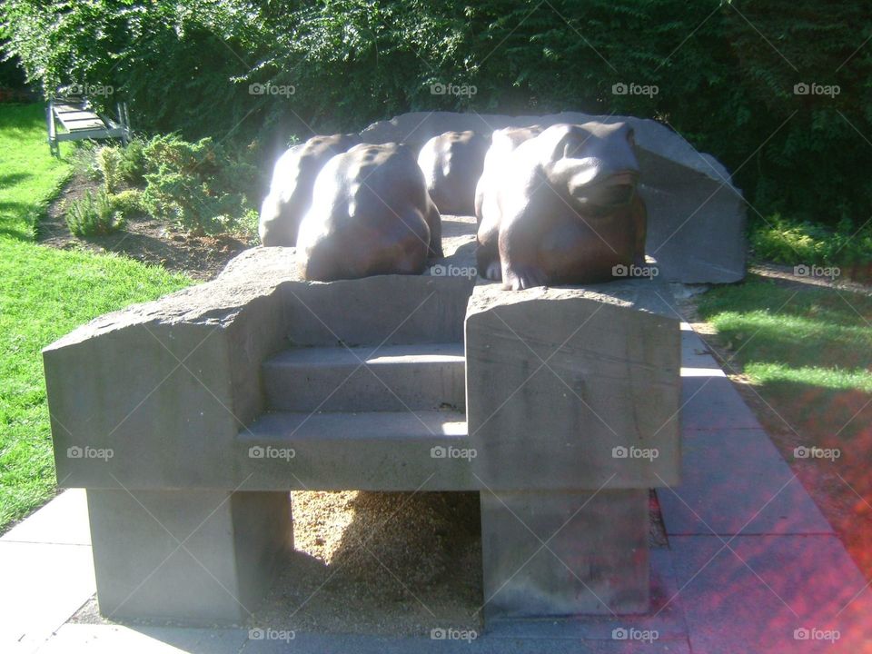 Sculpture of flags in Clermont-Ferrand France