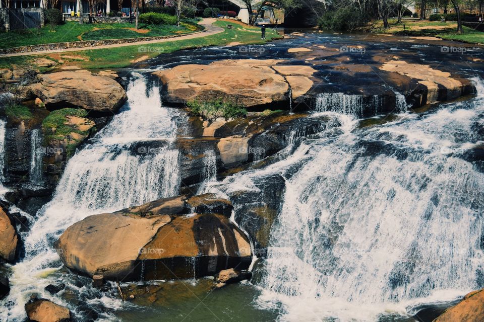 Stopped motion of a wonderful waterfall in Greenville, SC