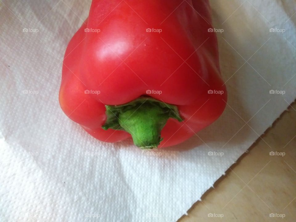 Red bell pepper on a pa