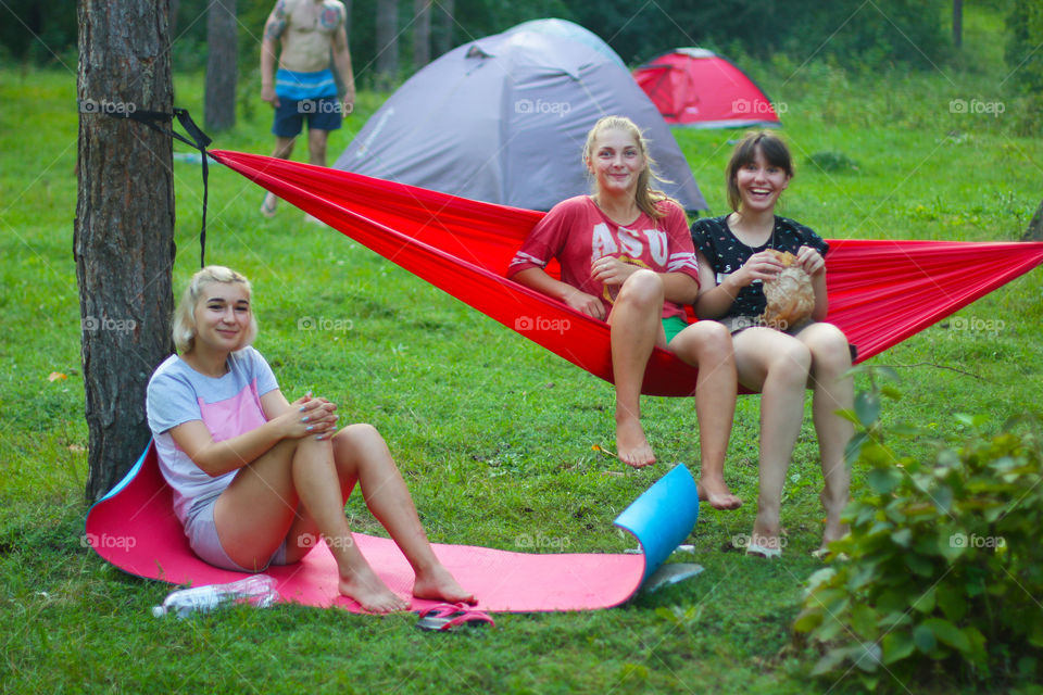 Camping. Girls in the hammock @Drummer_vn