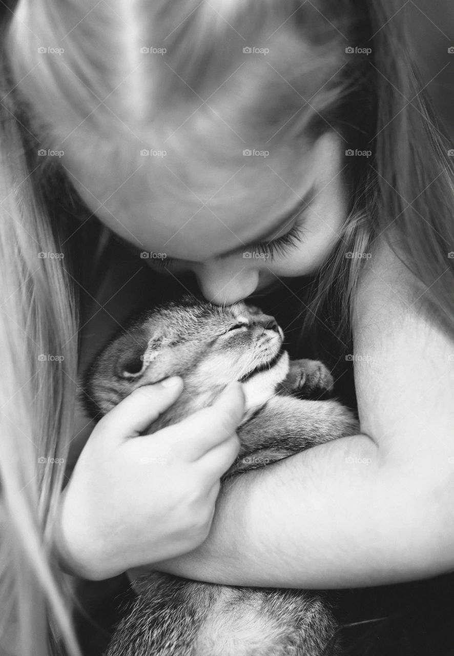 Beautiful girl with her pet