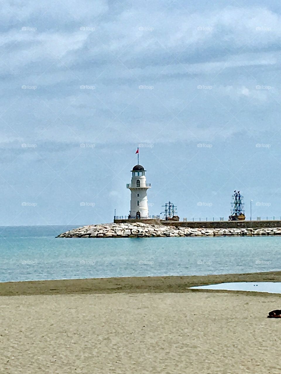 lighthouse in the port of alanya