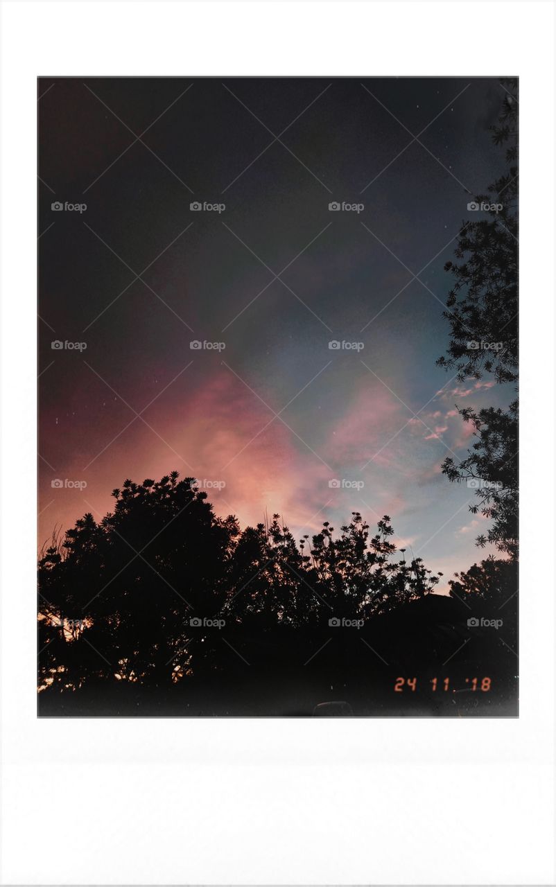Polaroid evening sky
