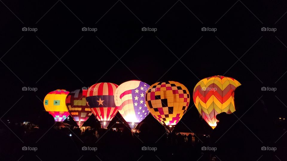 Hot Air Balloons At Dusk, The Great Reno Balloon Race 2019 [Reno, NV USA]