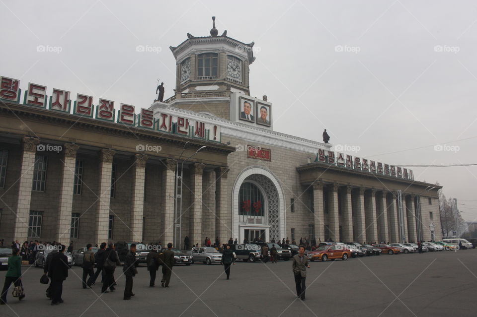 Pyongyang railway station exterior 