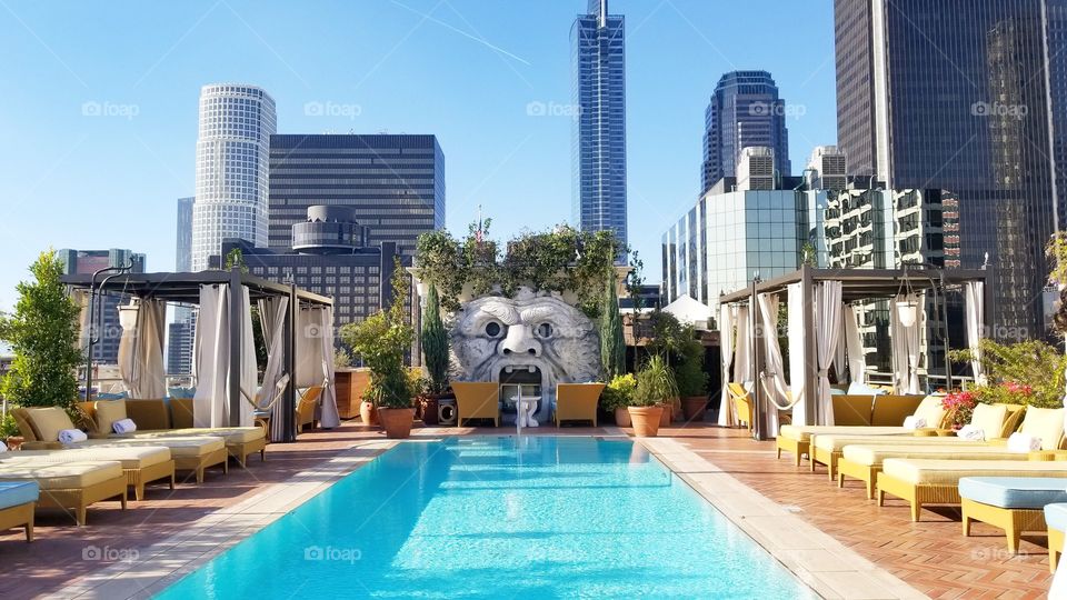 Hotel rooftop at the Nomad in Los Angeles