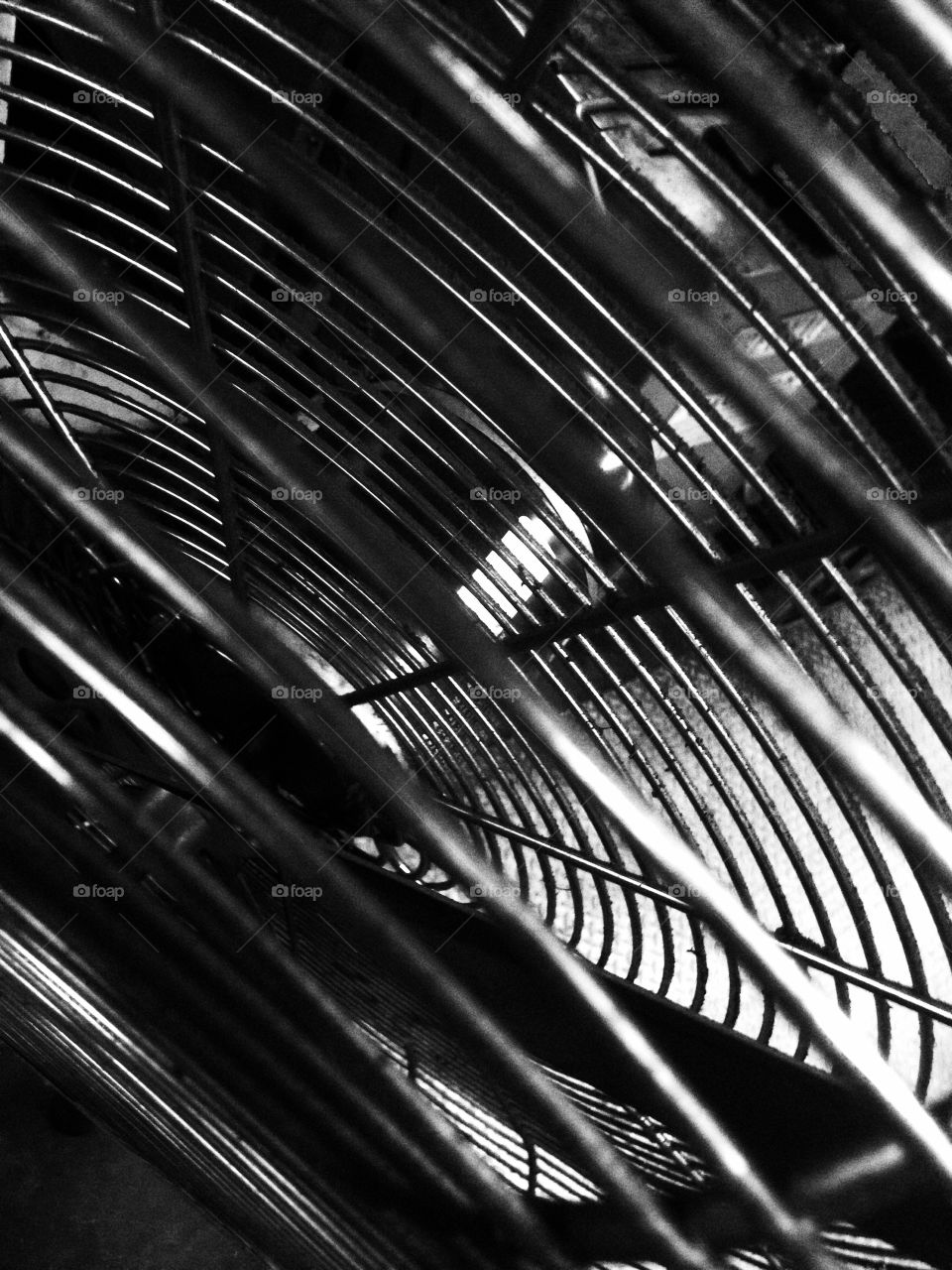 Extreme close-up of a table fan