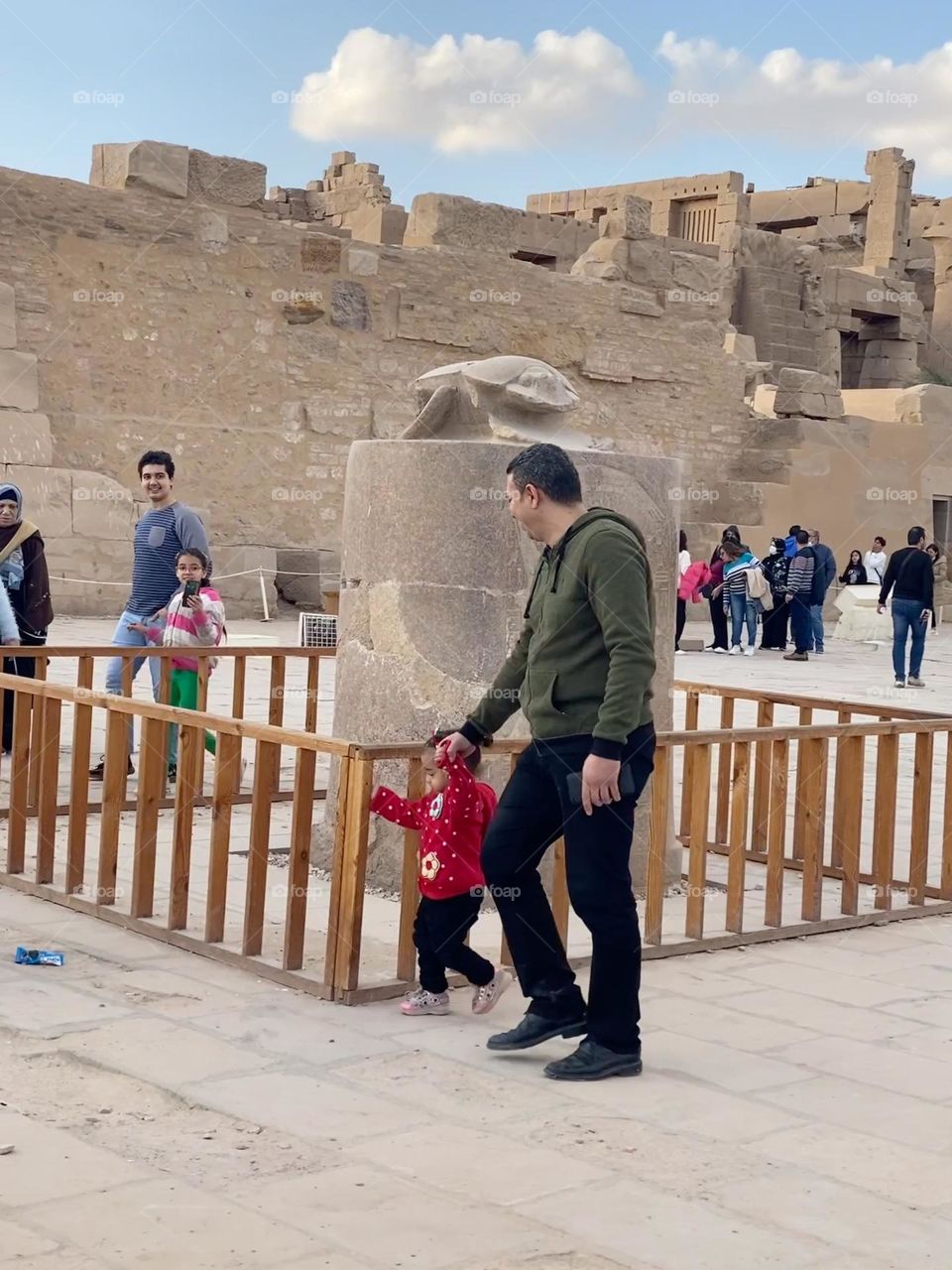 Day out with father and daughter at Karnak temple