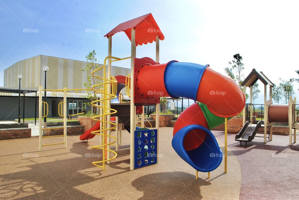 Slide play at a playground 