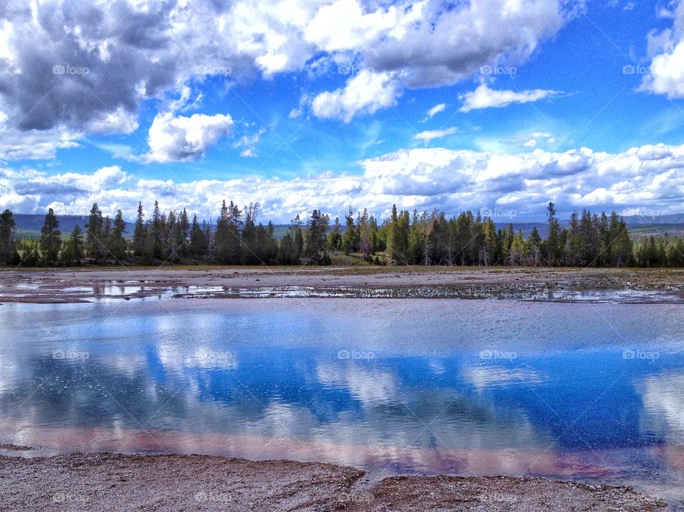 Reflection of sky in lake