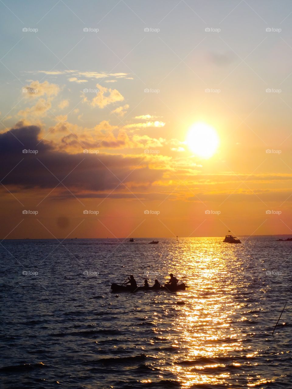 Canoers at Sunset