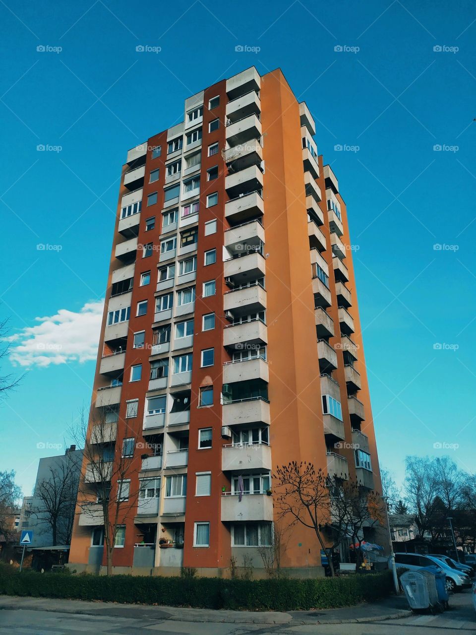 tall orange building