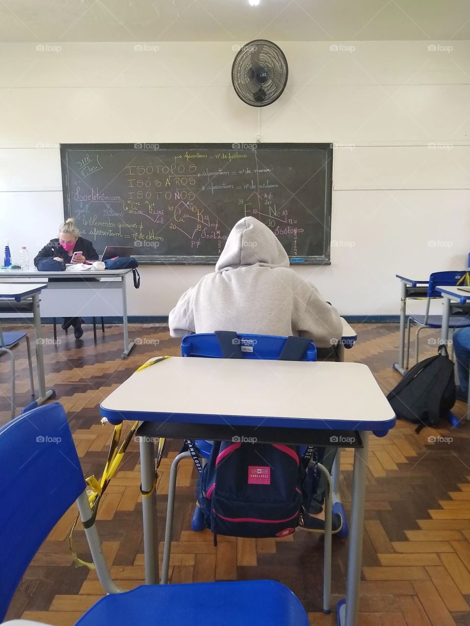 Covid 19 Pandemic Student and Classroom Teacher