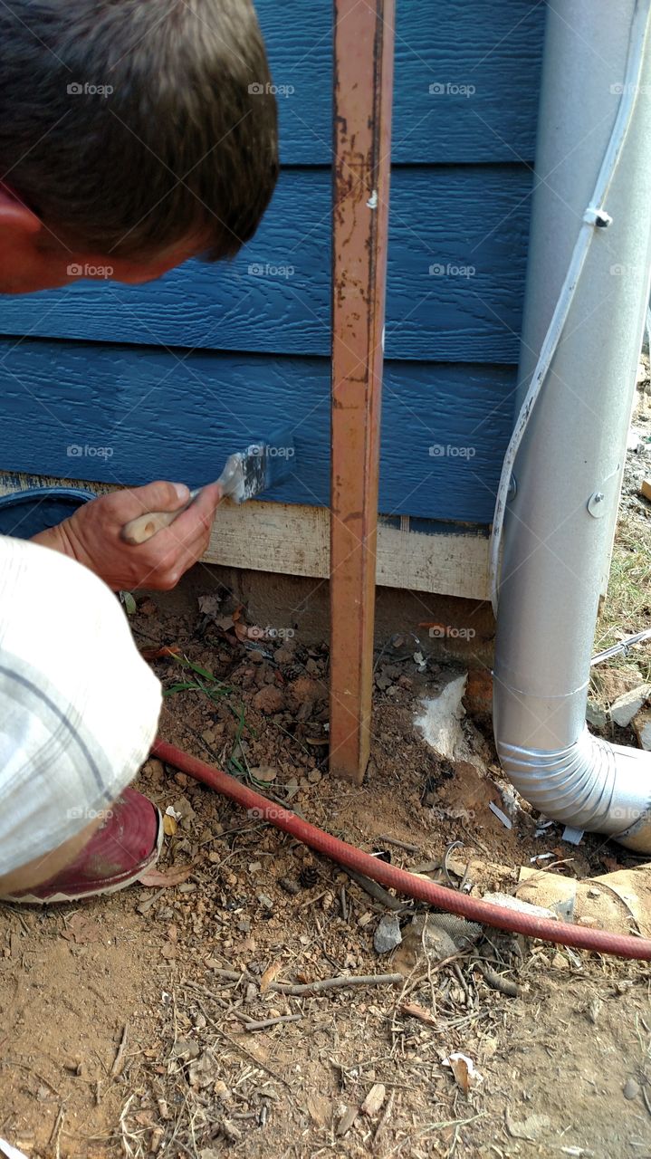 last bit of painting on the house