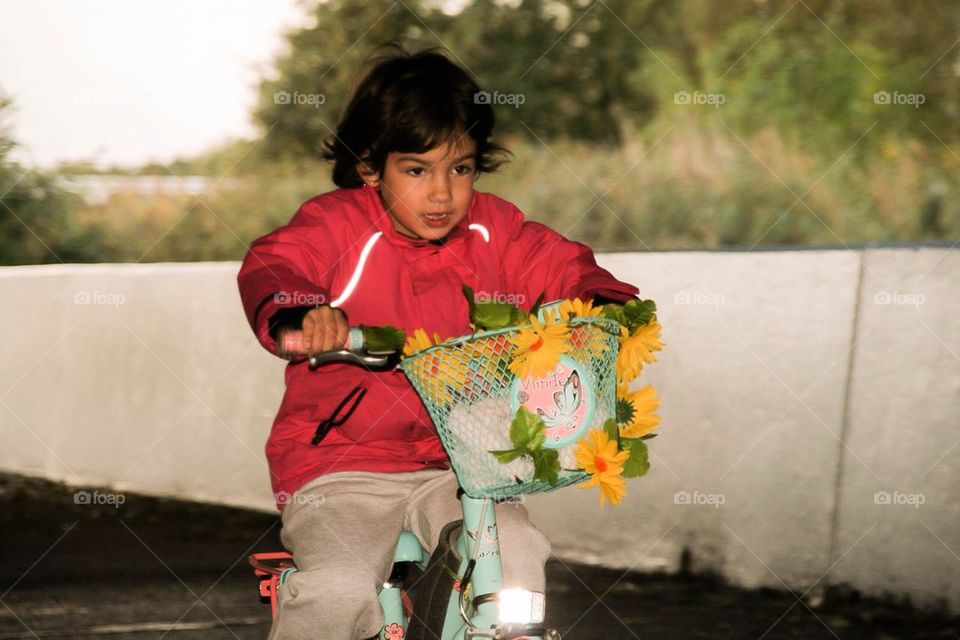 Girl on her bike