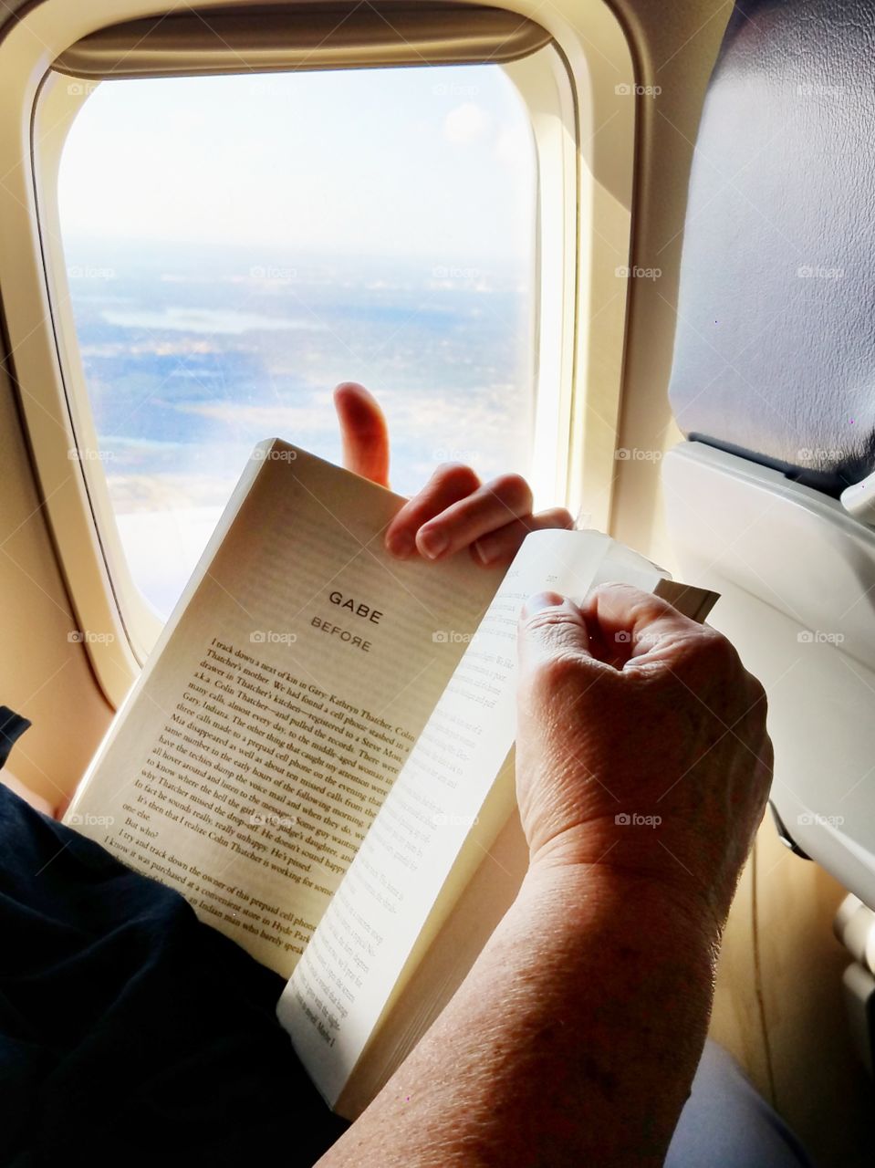 airplane and a book